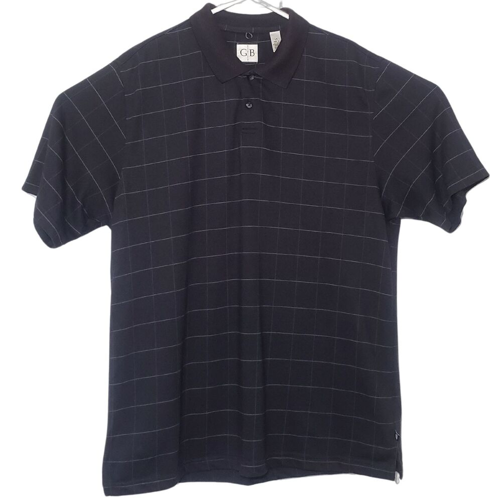 Geoffrey Beene Polo Shirt Mens Large Cotton Blend Charcoal Grey New Without Tags